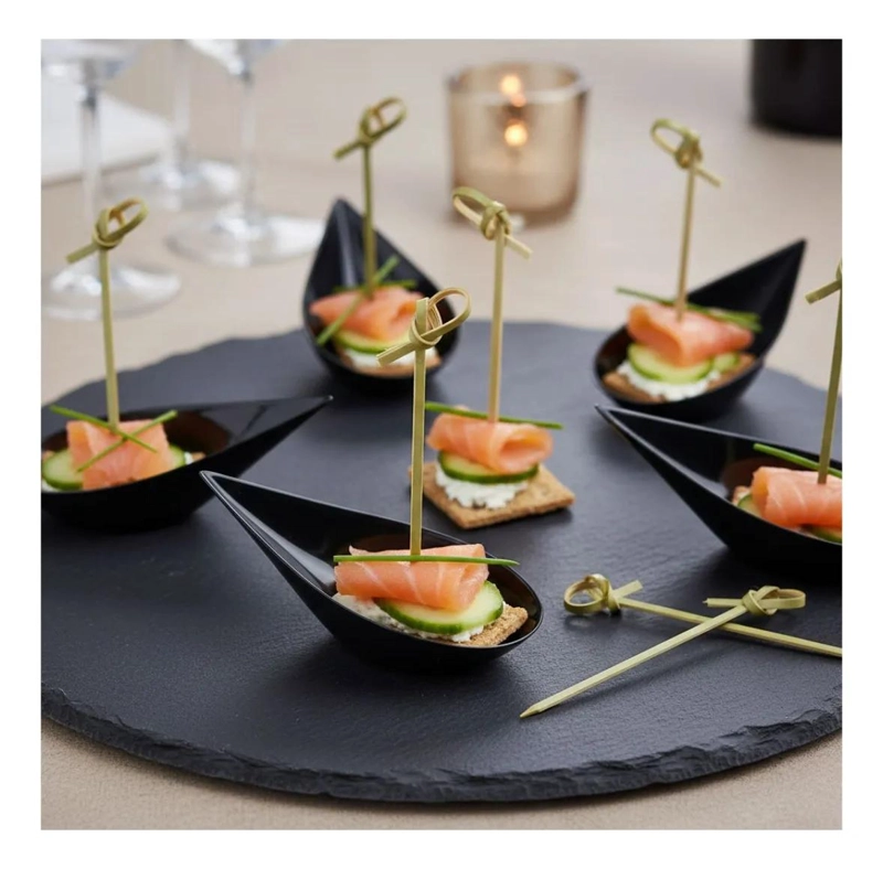 CUCHARA DE ACRILICO GOTA NEGRA PARA CEVICHE - 3