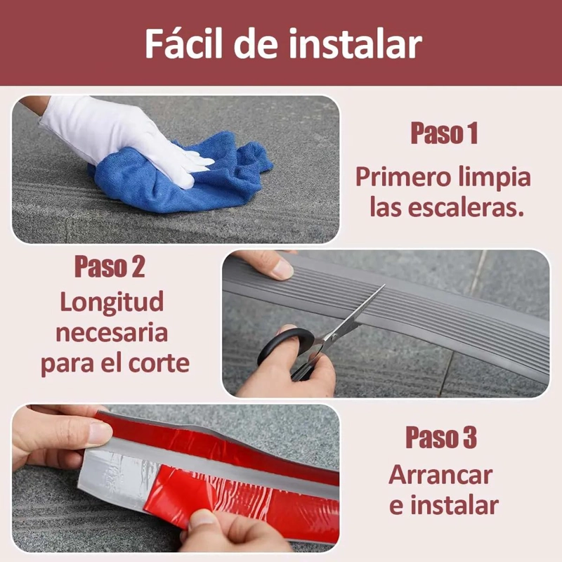PROTECTOR DE BORDE ESCALERA GOMA ESTRIADA 5M - 4