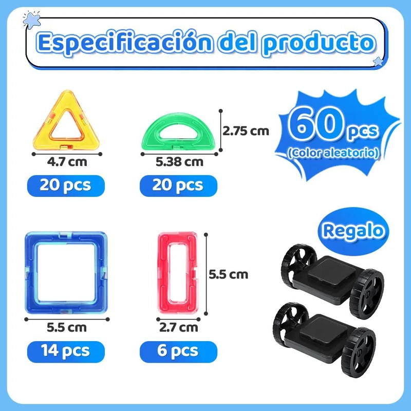 SET BLOQUES MAGNE TICOS COLORIDOS 60 PIEZAS - 4