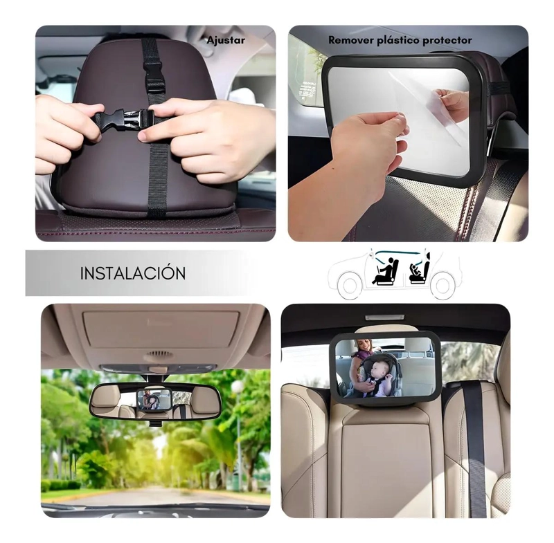 ESPEJO DE AUTO PARA OBSERVAR A BEBE  360° - 5