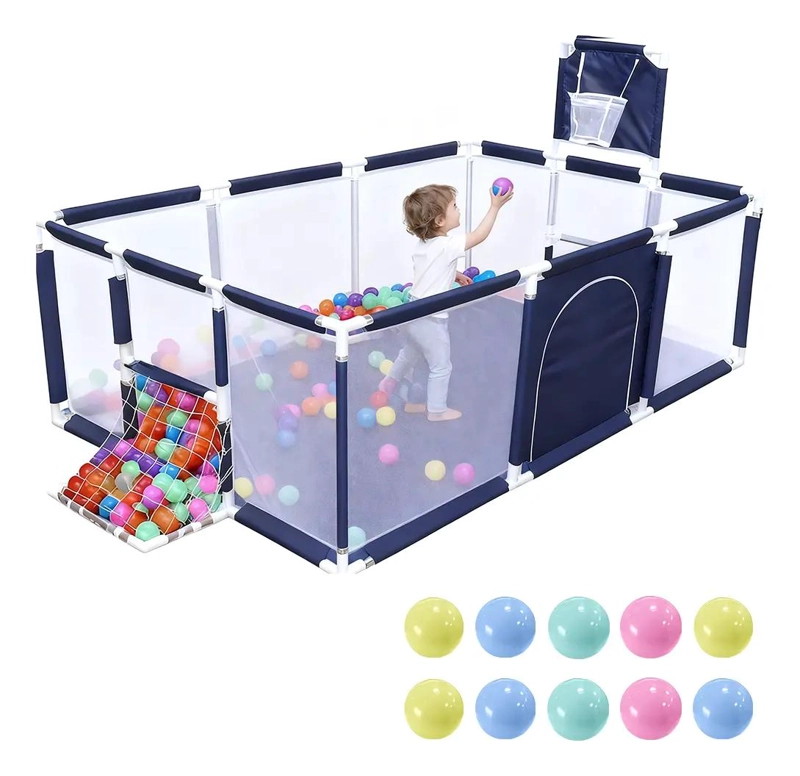 CORRAL DE SEGURIDAD INFANTIL CON ARO DE BASKET - 1