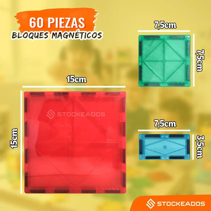 BLOQUES DE CONSTRUCCION MAGNE TICOS 60 PIEZAS - 2