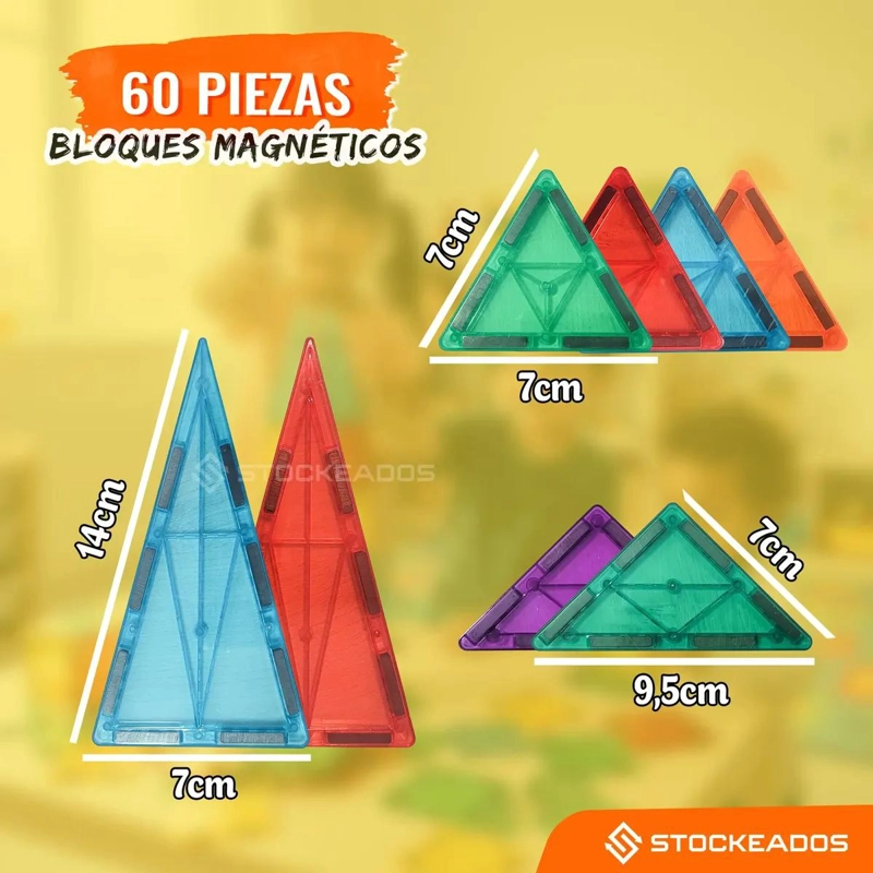 BLOQUES DE CONSTRUCCION MAGNE TICOS 60 PIEZAS - 3