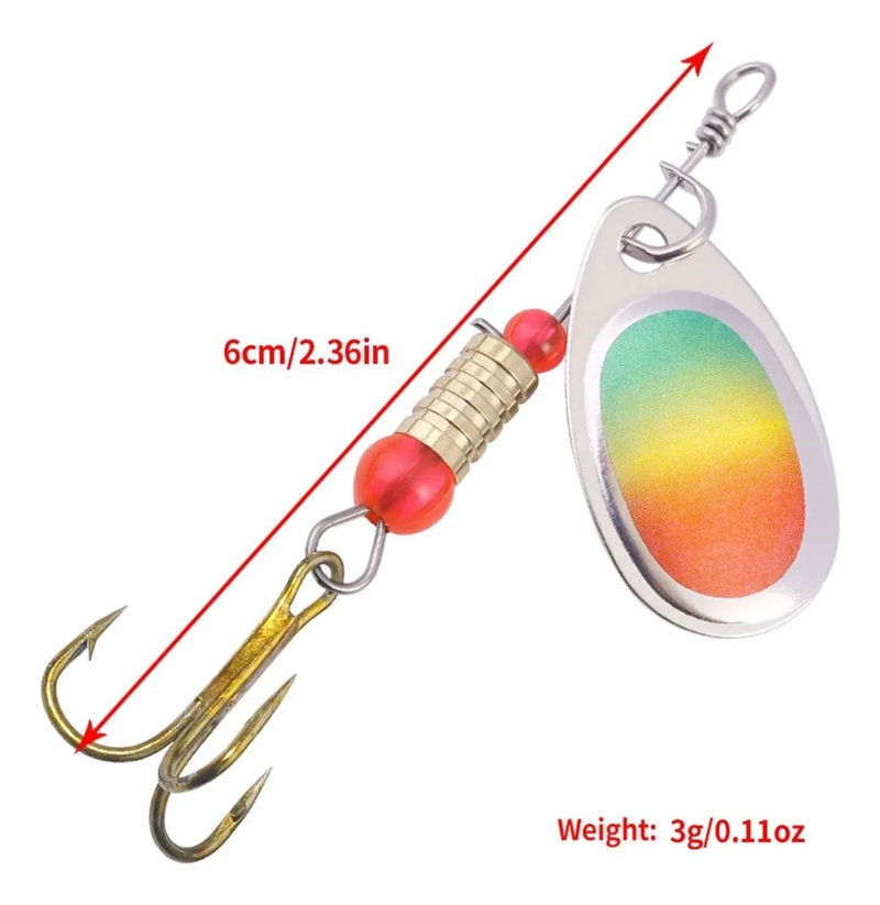 PACK 16 SEÑUELOS DE PESCA SPINNER CUCHARILLA - 3