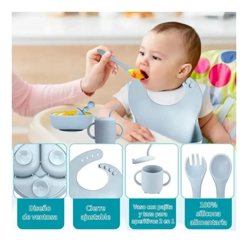 SET ALIMENTACION SILICONA DIVIDIDA VENTOSA 10 PIEZAS - 3