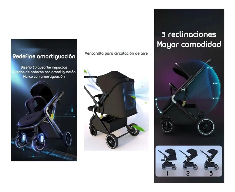 COCHE DE PASEO REVERSIBLE PREMIUM GRIS - 5