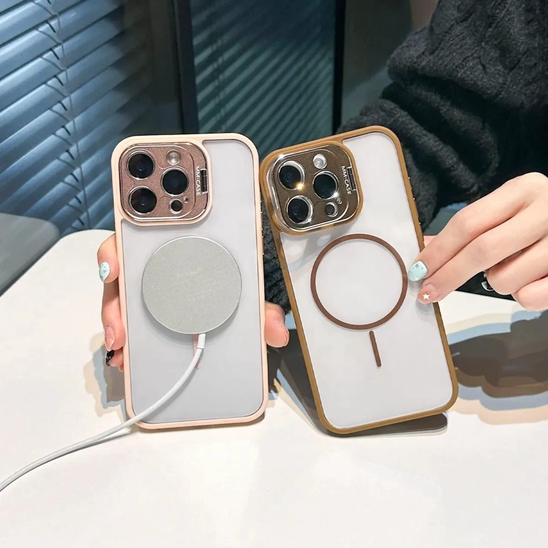 FUNDA MAGNE TICA TRASLUCIDA PARA IPHONE CON SOPORTE INTEGRADO - 2