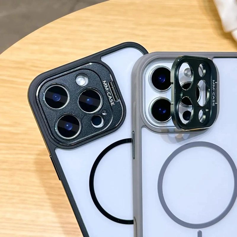 FUNDA MAGNE TICA TRASLUCIDA PARA IPHONE CON SOPORTE INTEGRADO - 3