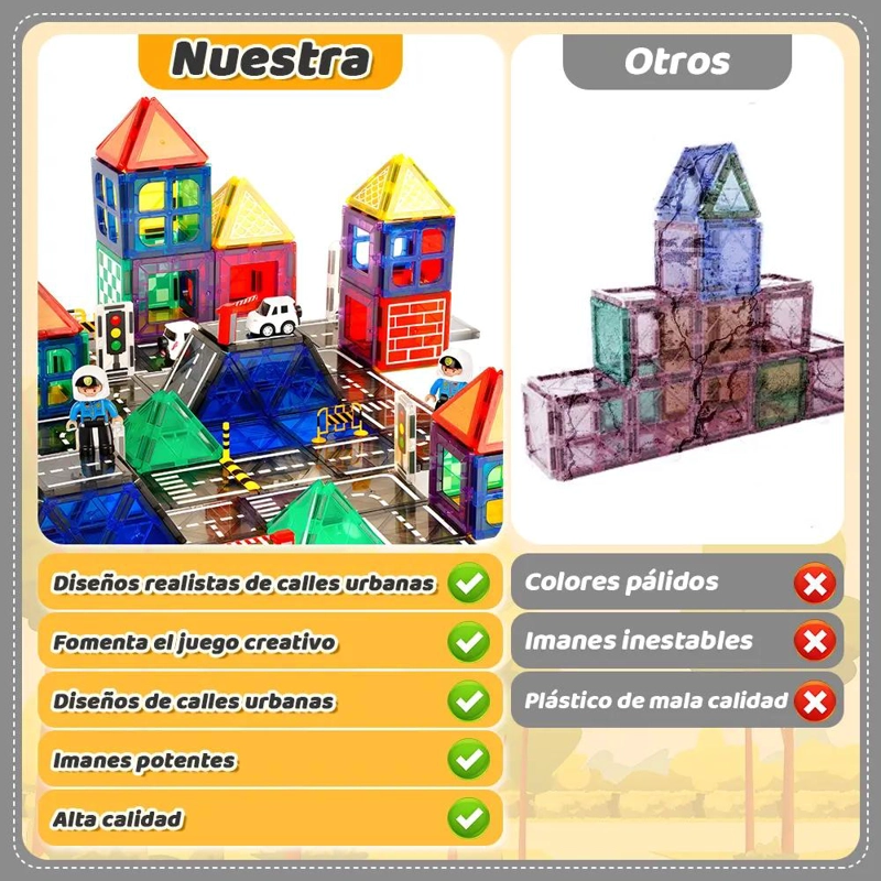 BLOQUES MAGNE TICOS CASTILLO Y AUTO 70 PIEZAS - 4