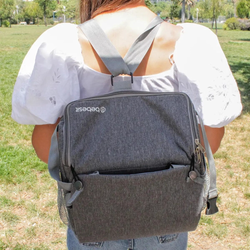 MOCHILA SILLA DE COMER PORTATIL CAMPING GRIS - 3