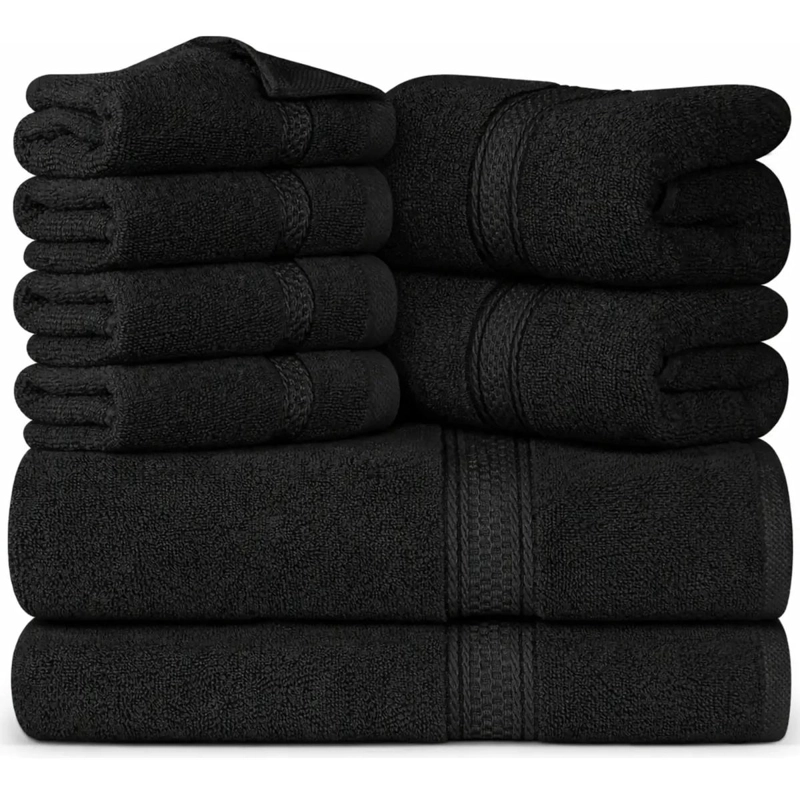 SET DE 8 TOALLAS DE BAÑO ALGODON 500GR - 1