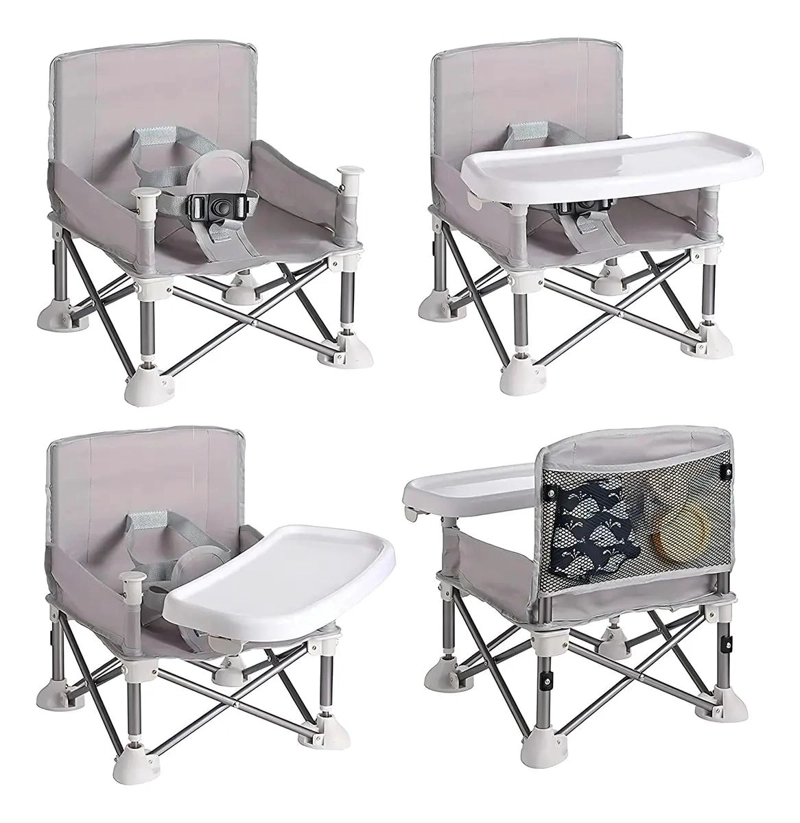 SILLA PLEGABLE PARA COMER BEBE  COLOR GRIS - 2