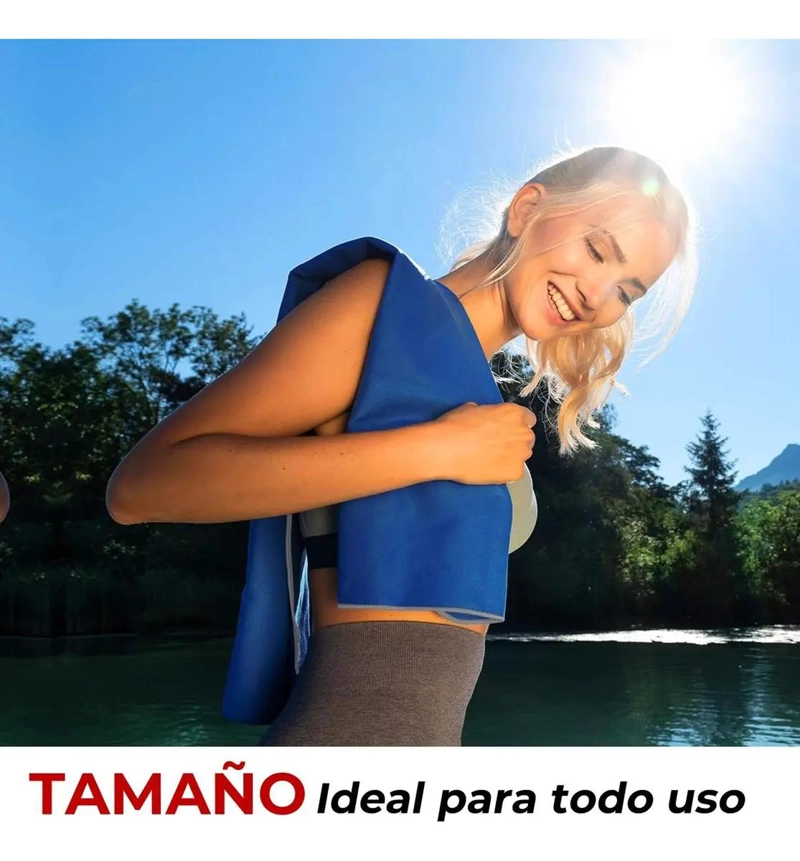 SET DE 3 TOALLAS MICROFIBRA AZUL CON ESTUCHE - 2
