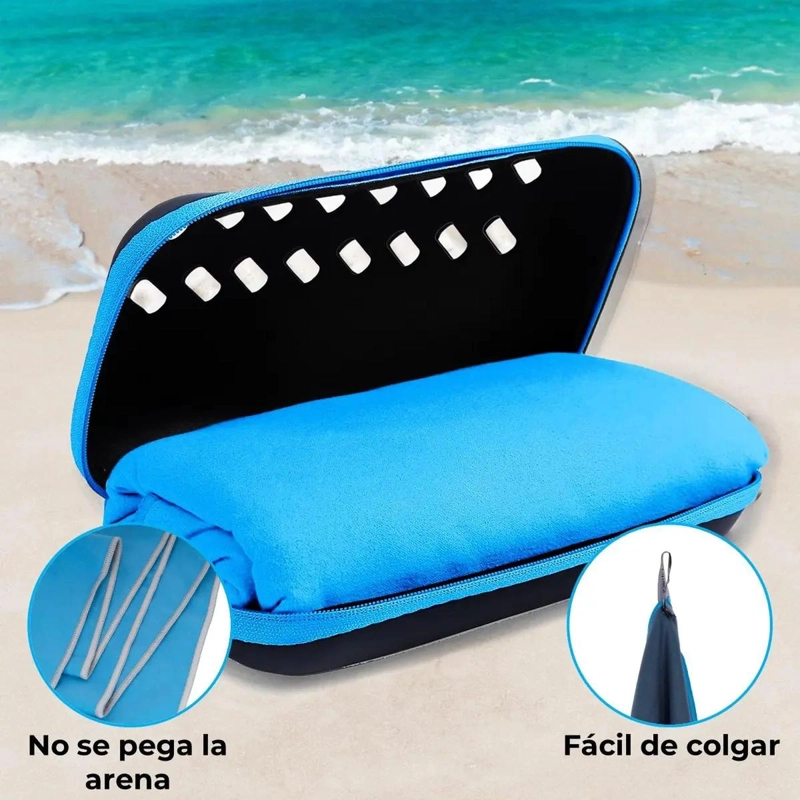 SET DE 3 TOALLAS MICROFIBRA AZUL CON ESTUCHE - 4