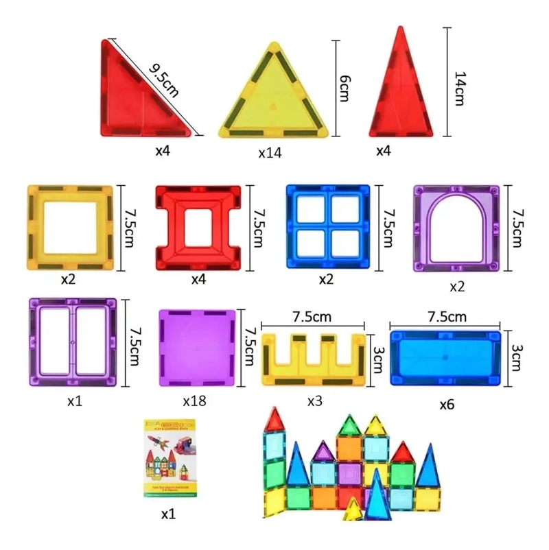 SET DE BLOQUES MAGNE TICOS COLORIDOS 60 PIEZAS - 2