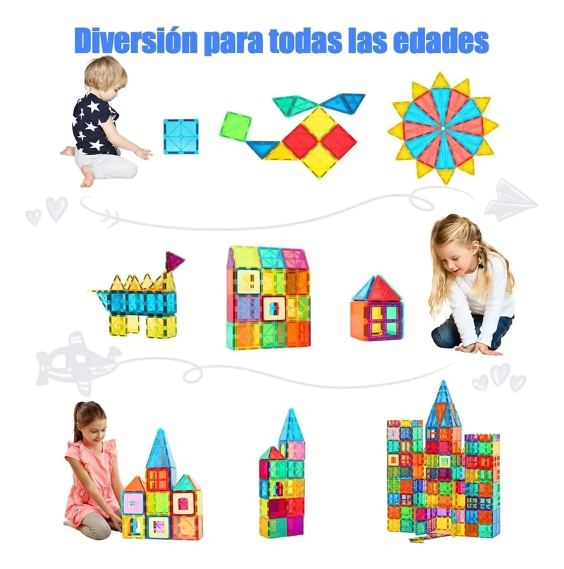SET DE BLOQUES MAGNE TICOS COLORIDOS 60 PIEZAS - 3