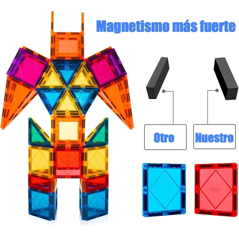 SET DE BLOQUES MAGNE TICOS COLORIDOS 60 PIEZAS - 4