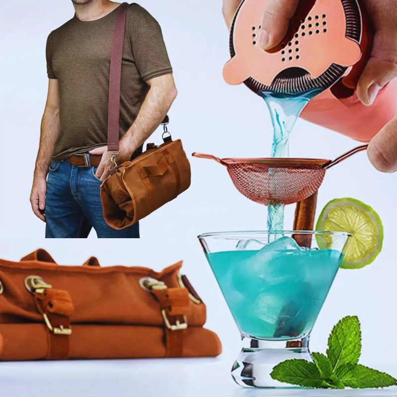 SET COMPLETO DE UTENSILIOS PARA COCTELERIA CON BOLSO DE TRANSPORTE - 5