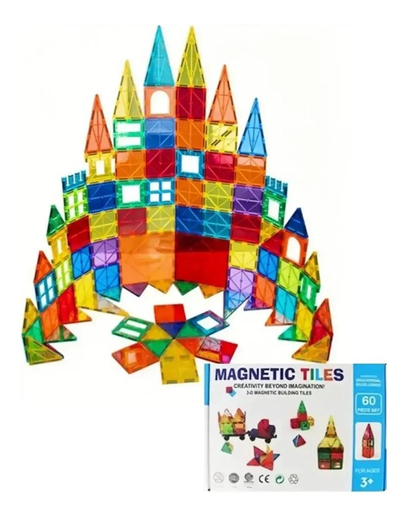 BLOQUES MAGNE TICOS DE COLORES 60 PIEZAS - 1
