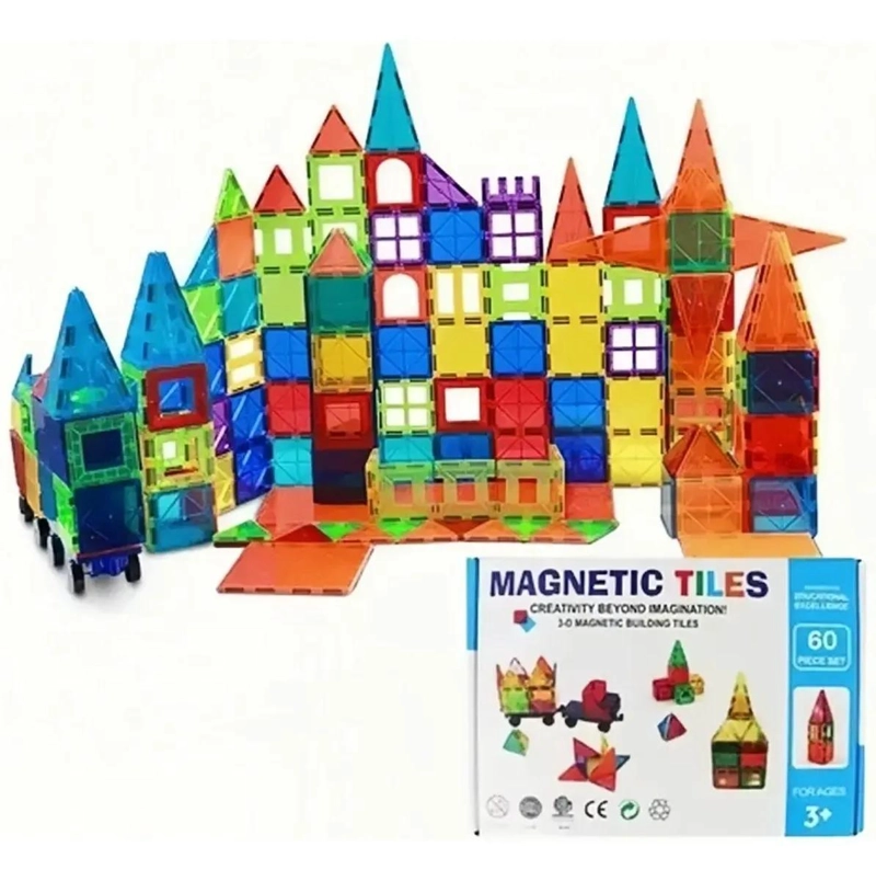 JUGUETE MAGNE TICO 60 PIEZAS BLOQUES DESTREZA - 1