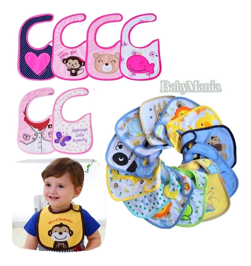 PACK 6 BABEROS BORDADOS IMPERMEABLES 3 CAPAS - 3