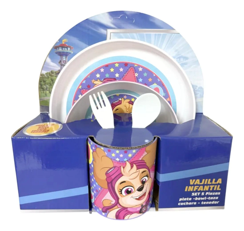 SET DE ALIMENTACION PAW PATROL CON PLATO Y TAZA - 1