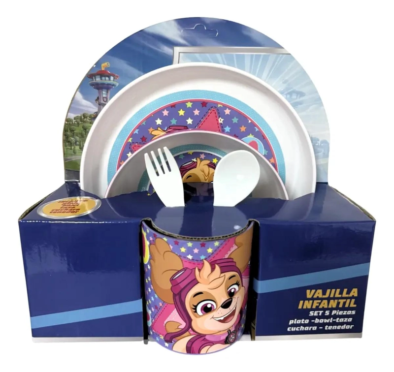 SET DE ALIMENTACION PAW PATROL CON PLATO Y TAZA - 4