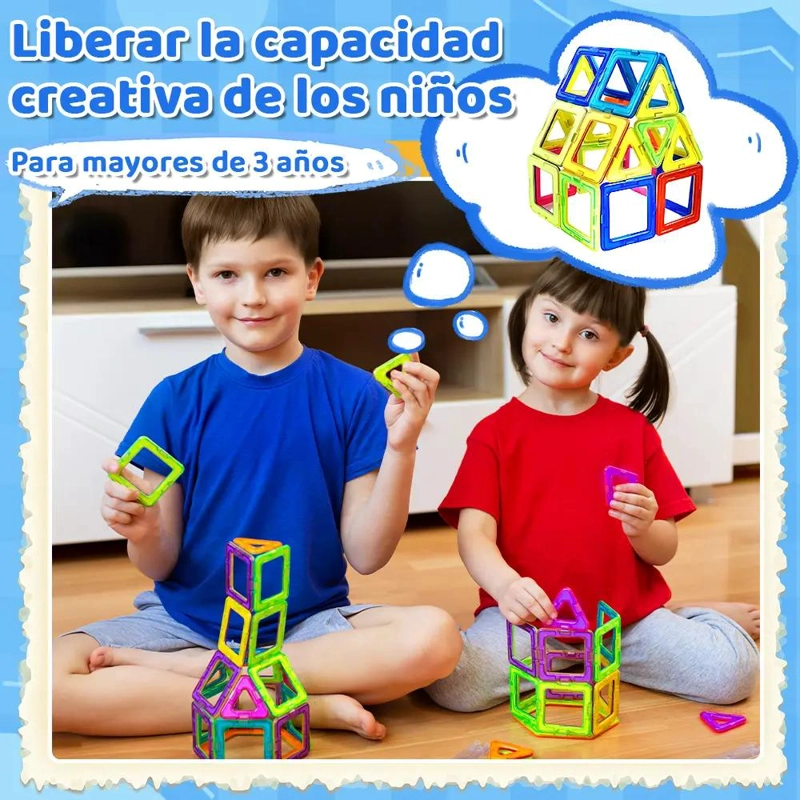 SET BLOQUES MAGNE TICOS COLORIDOS 84 PIEZAS - 2