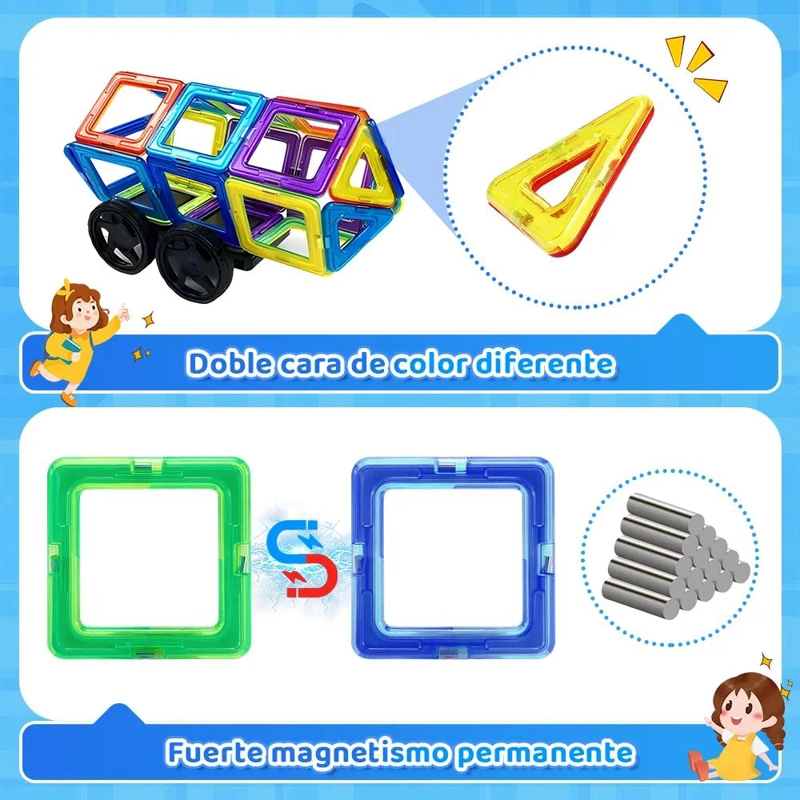 SET BLOQUES MAGNE TICOS COLORIDOS 84 PIEZAS - 3