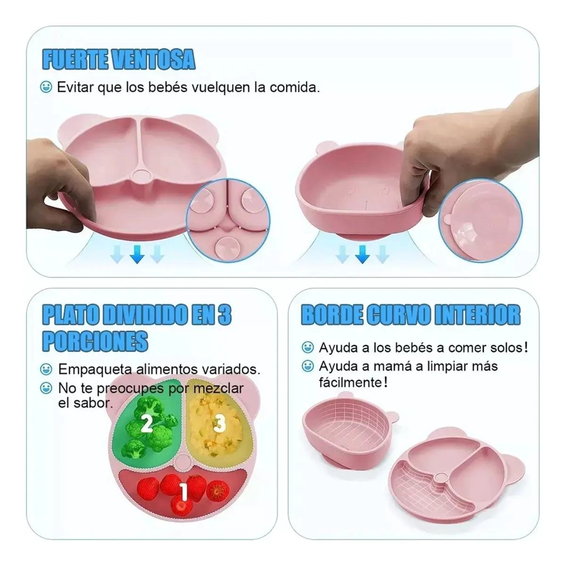 SET 10 PIEZAS SILICONA DIVIDIDA CON VENTOSA BEBE S - 5