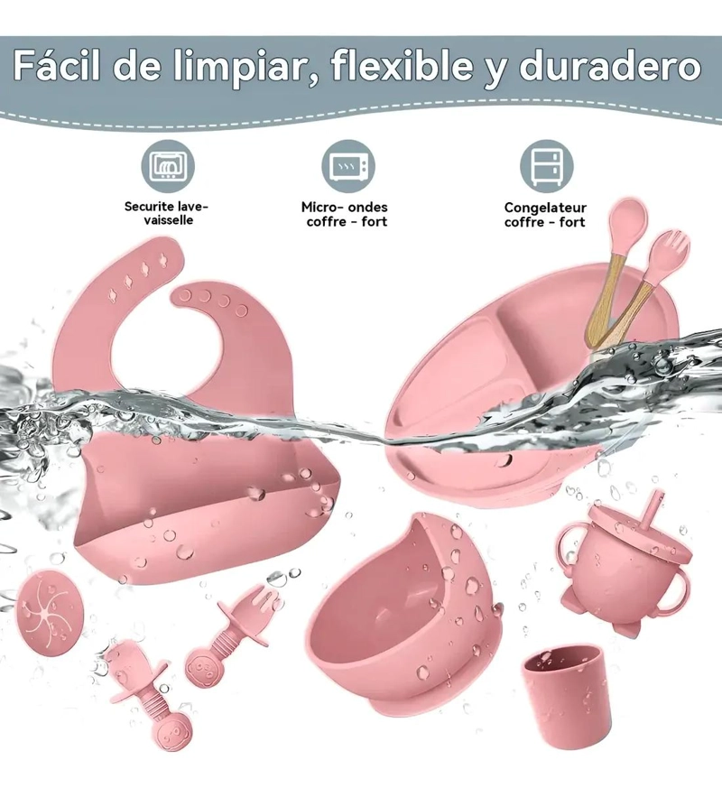 SET DE ALIMENTACION PARA BEBE  12 PIEZAS SILICONA - 2
