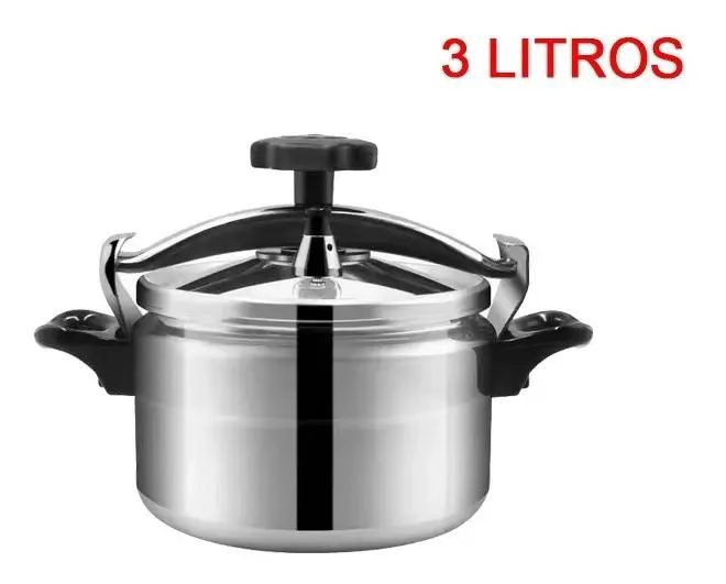 OLLA A PRESION DE 3 LITROS EN COLOR PLATEADO PARA COCINA EFICIENTE - 3