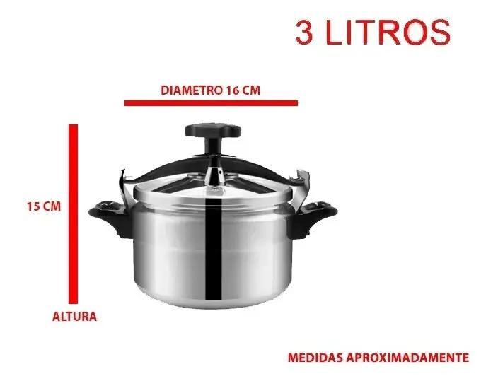 OLLA A PRESION DE 3 LITROS EN COLOR PLATEADO PARA COCINA EFICIENTE - 4