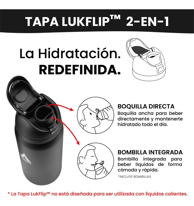 TERMO BOTELLA TE RMICA AGUA 1LT DOBLE BOCA FLIP - 3