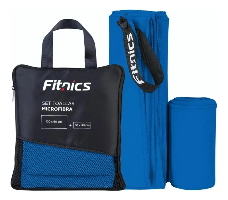 SET DE 2 TOALLAS DE MICROFIBRA AZUL - 1