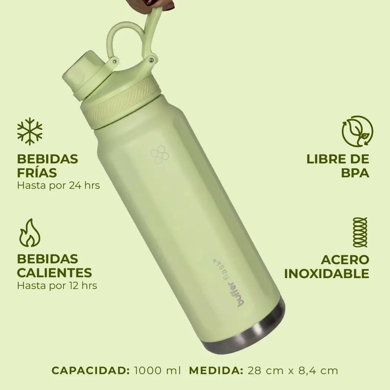 TERMO BOTELLA AGUA TE RMICA ACERO INOXIDABLE 1L - 3