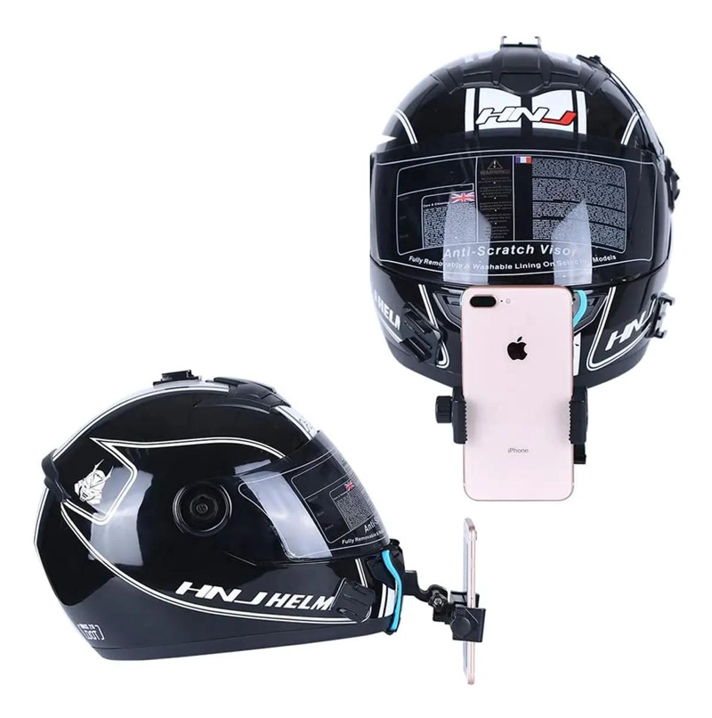 SOPORTE CASCO PARA GOPRO Y CELULAR COLOR NEGRO - 4