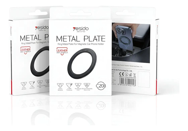GENÉRICO PACK 3 ANILLOS METALICOS ADHESIVOS PARA DISPOSITIVOS