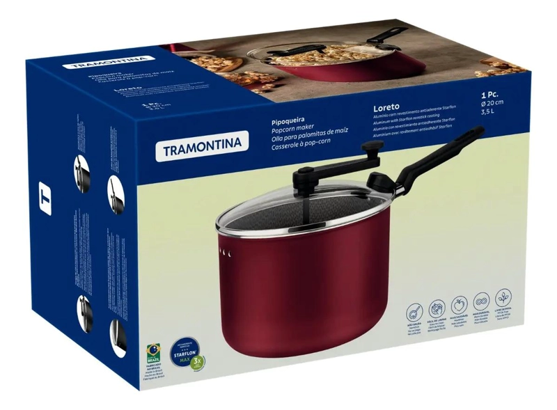 OLLA PARA PALOMITAS ANTIADHERENTE 20CM 3,5L - 2