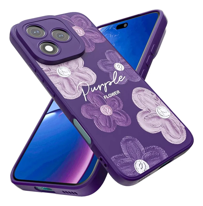CARCASA PURPURA CON FLORES PARA HONOR 400 LITE - 1