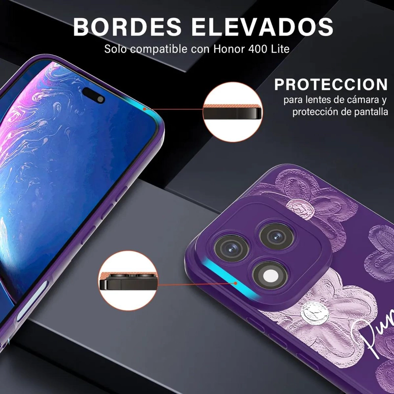 CARCASA PURPURA CON FLORES PARA HONOR 400 LITE - 2