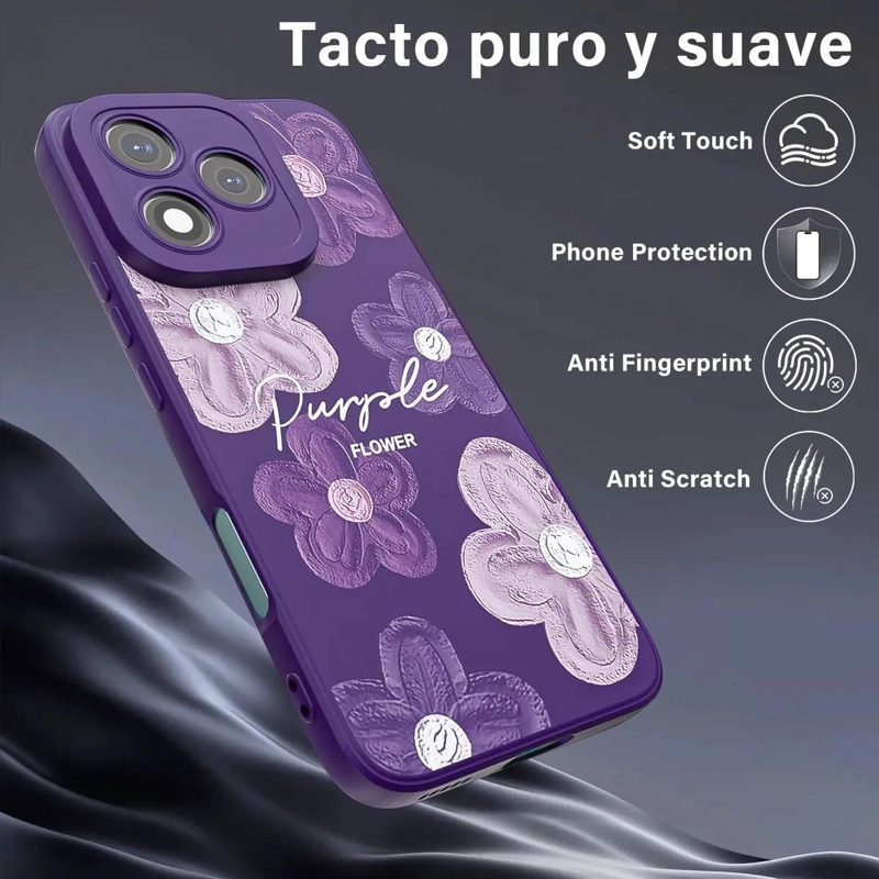 CARCASA PURPURA CON FLORES PARA HONOR 400 LITE - 3