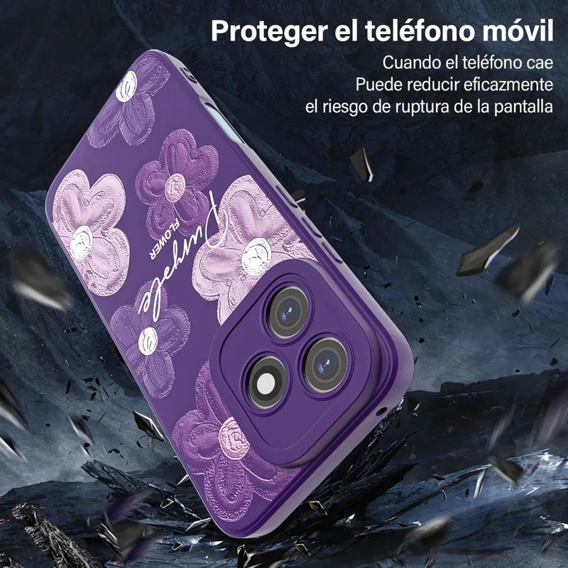CARCASA PURPURA CON FLORES PARA HONOR 400 LITE - 4