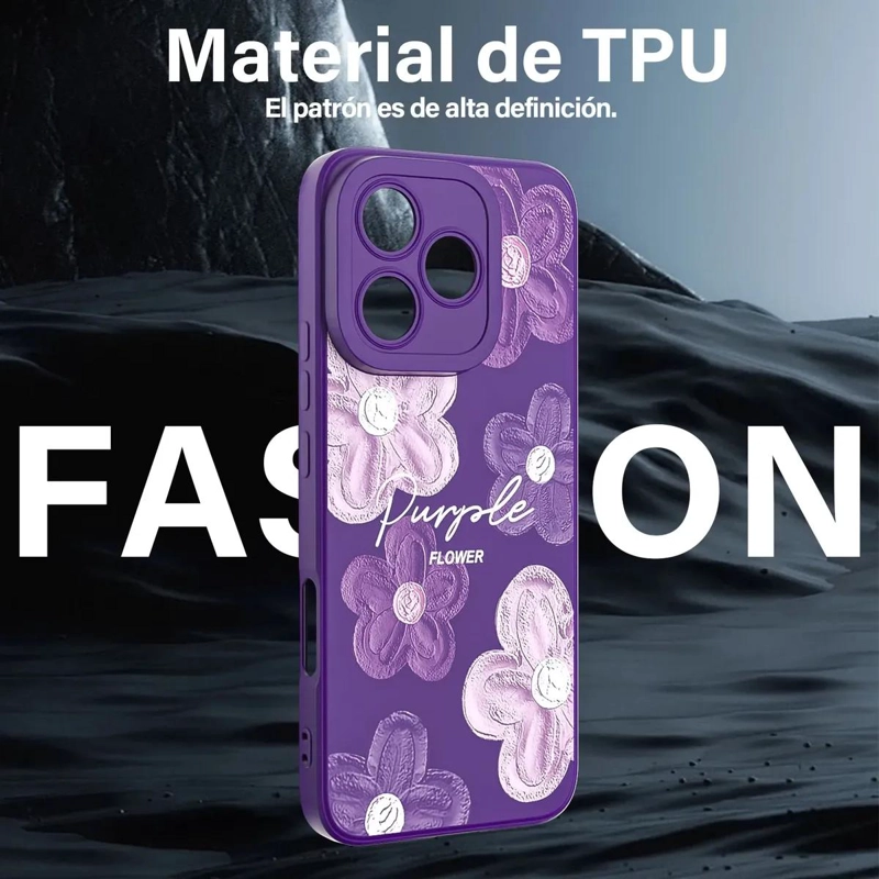 CARCASA PURPURA CON FLORES PARA HONOR 400 LITE - 5