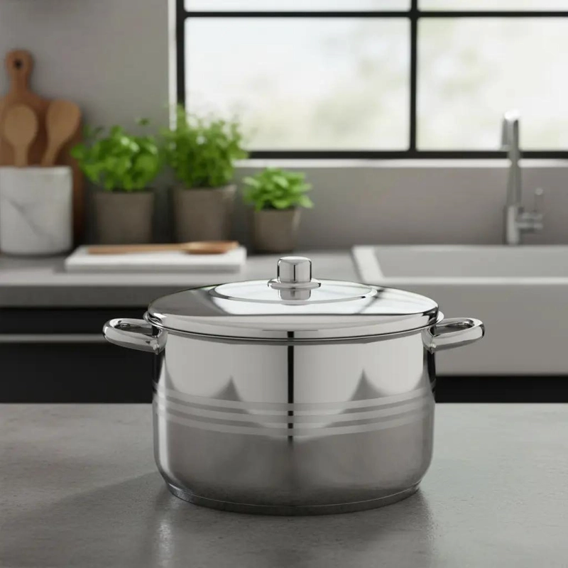 OLLA ACERO INOXIDABLE ALTA 30 CM 10 LITROS - 4