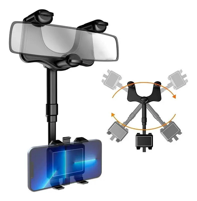 SOPORTE CELULAR CLIP 360° PARA ESPEJO RETROVISOR - 1