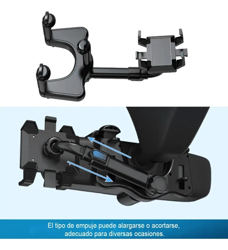 SOPORTE CELULAR CLIP 360° PARA ESPEJO RETROVISOR - 3