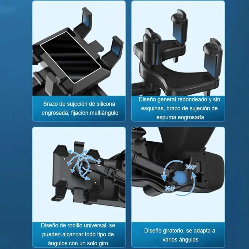 SOPORTE CELULAR CLIP 360° PARA ESPEJO RETROVISOR - 5