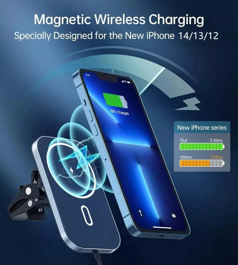 SOPORTE MAGNE TICO PARA AUTO 15W PARA SMARTPHONE - 4