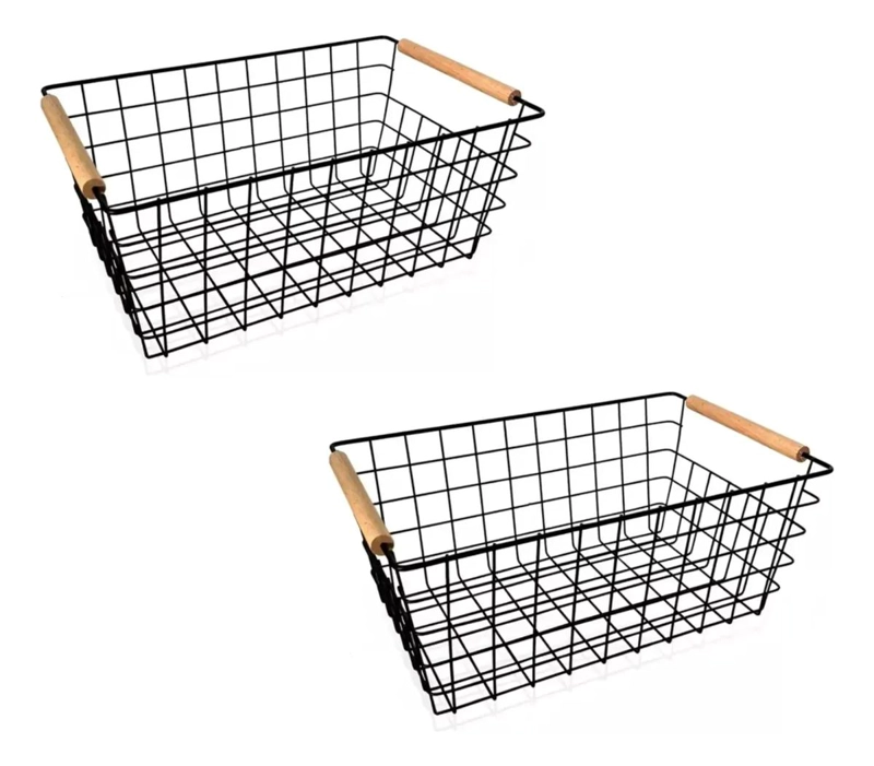 CESTA REJILLA METAL 28X22X12 ORGANIZADOR - 1